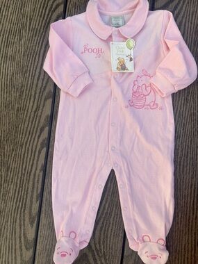 NWT Vintage Classic Disney 100% Cotton Winnie the Pooh Footed Sleeper 6-12months
